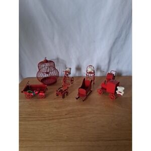 Vintage Red Tin Ornaments